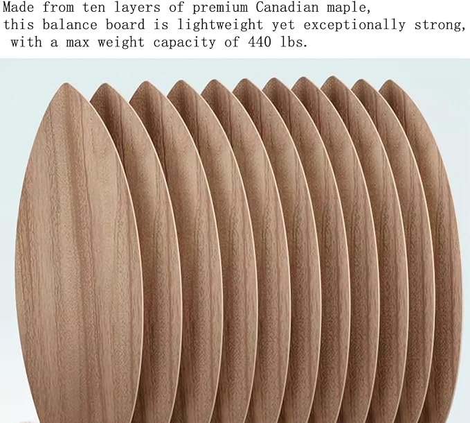 Balance Board Indoor Surfboard Surf Style Home Fitness with Wheel for Exercise, Athletic Training and Board Sports - Fun Workout Equipment For Balance, Stability and Improving Core Strength