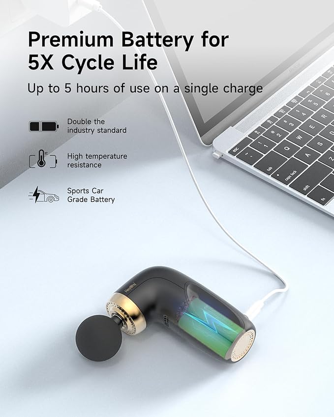 A1 Super Mini Massage Gun, Percussion Deep Tissues Muscle Massager, Travel Massage Gun, Compact Sports Massager, Portable Handheld Massager for Office Gifts for Him/Her, Home, Athletes(Black)