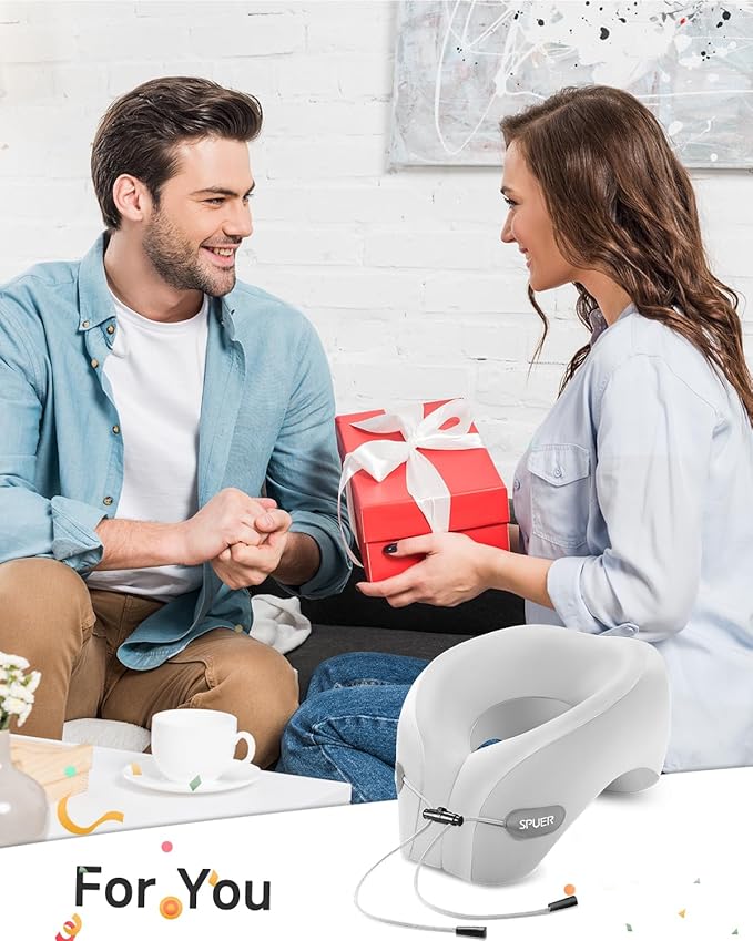 Travel Pillow – Neck Pillow Airplane, Travel Pillows for Airplanes, Airplane Travel Accessories with Eye Mask, Earplugs, Ergonomic Memory Foam Neck Pillow for Sleeping, Flights, Cars, Office (Gray)