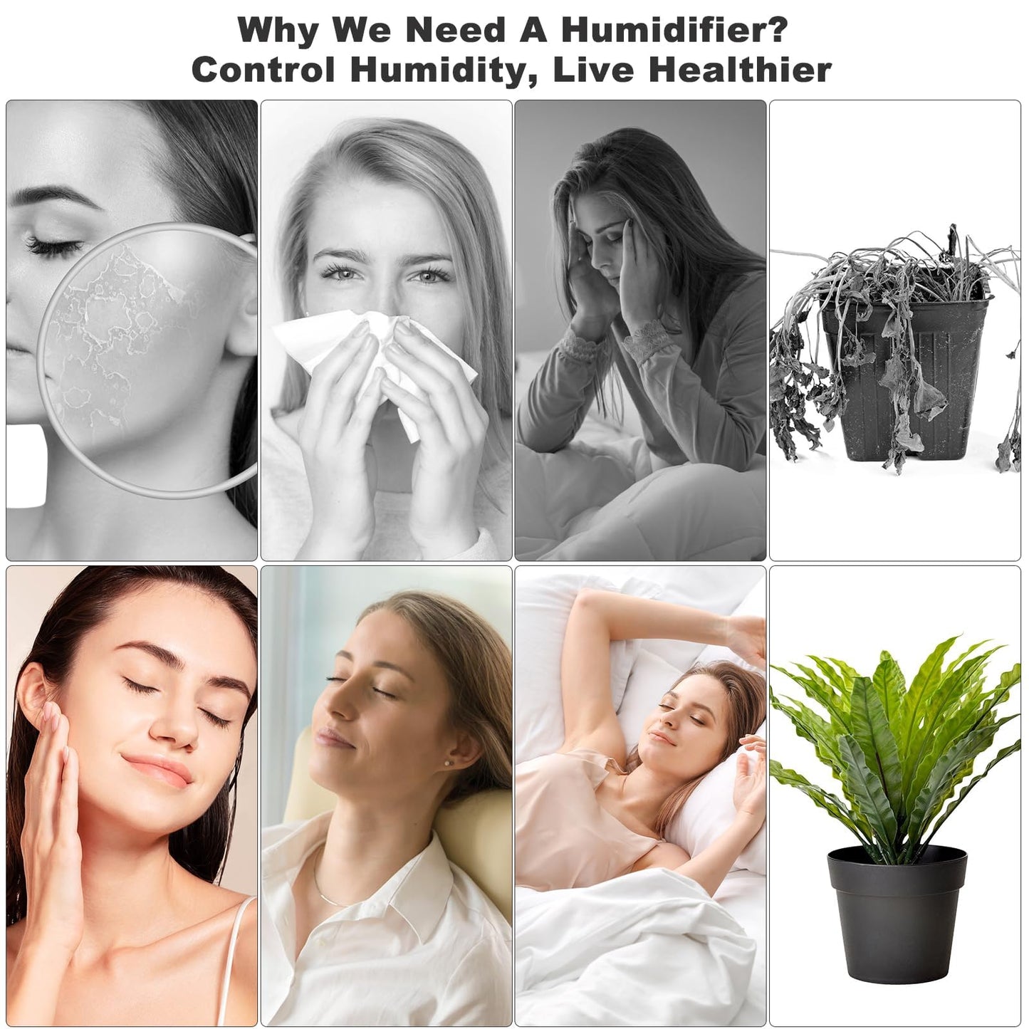 Rechargeable Mini Humidifier, Colorful Cool Mist Humidifiers with 7 Color Light, Small Personal Desktop Humidifier for Baby Bedroom, Office, Nursery, Travel with Auto Shut-Off, Super Quiet (White)