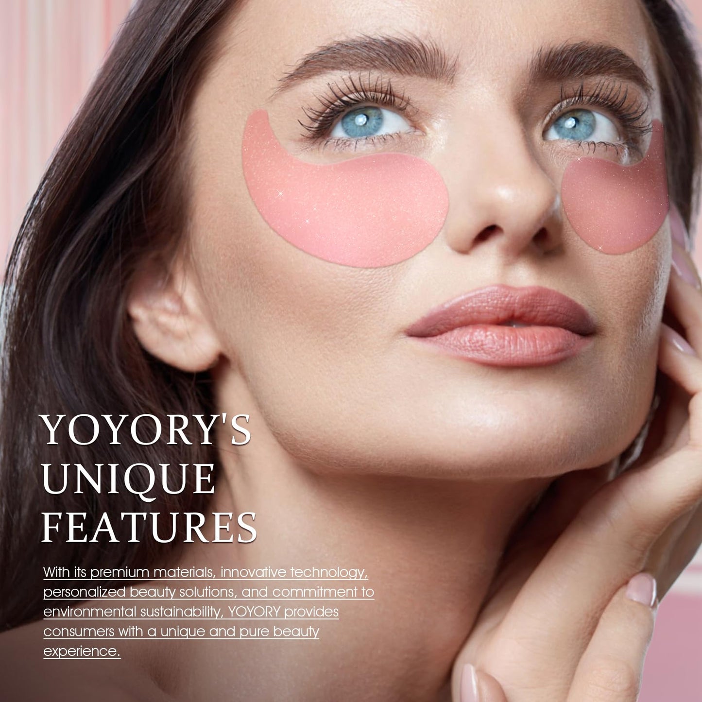 YOYORY Under Eye Patches Masks - for Dark Circles, Puffiness, Eye bags,and Fine Lines Smoothing Skin Care Treatment with Collagen and Hyaluronic Acid for Women and Men, (60 Pcs) Pink
