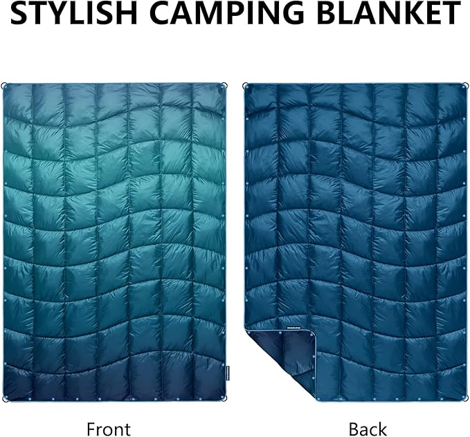 Camping Blanket, Packable Puffy Blanket Down Alternative Blanket Lightweight Windproof Water Resistant for Outdoors,Hiking, Backpacking,Beach,Car,Picnic,Stadium 52x75in