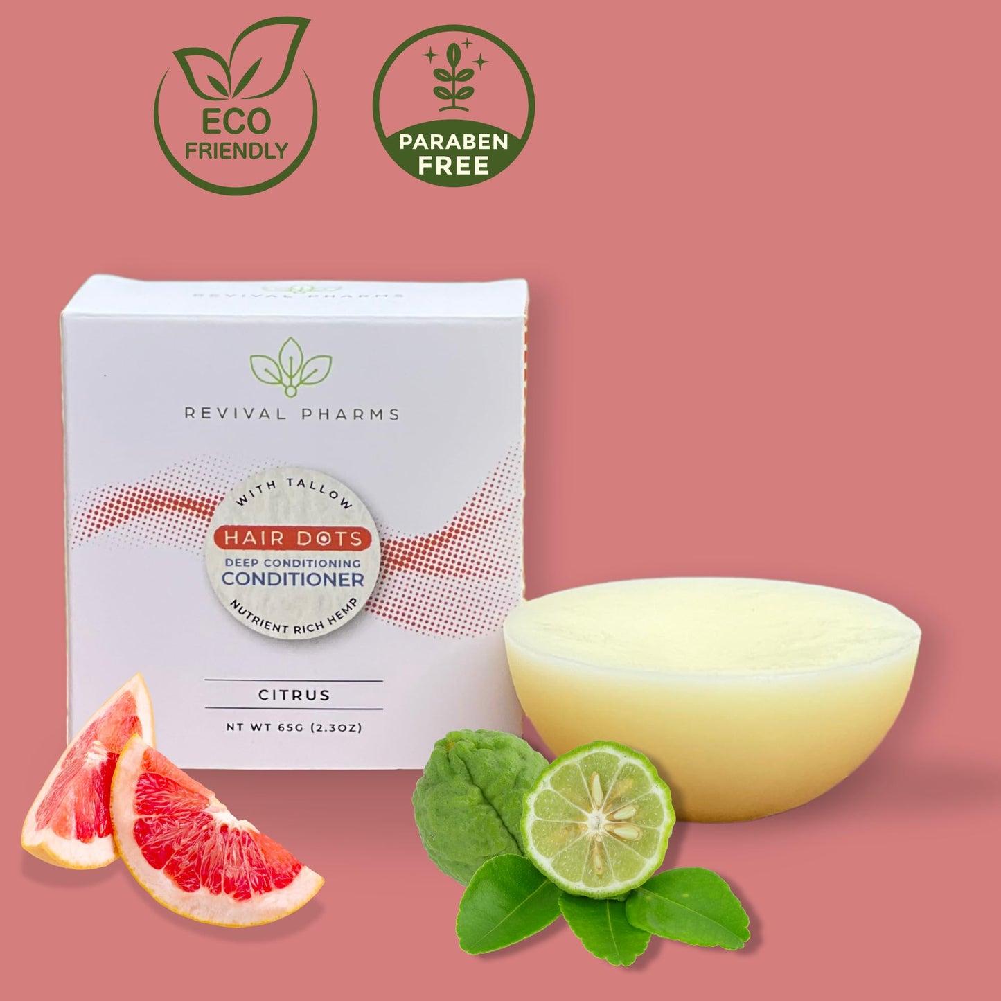 Revival Pharms Deep Conditioner Solid Bar I with Tallow I 65g I Citrus Scented