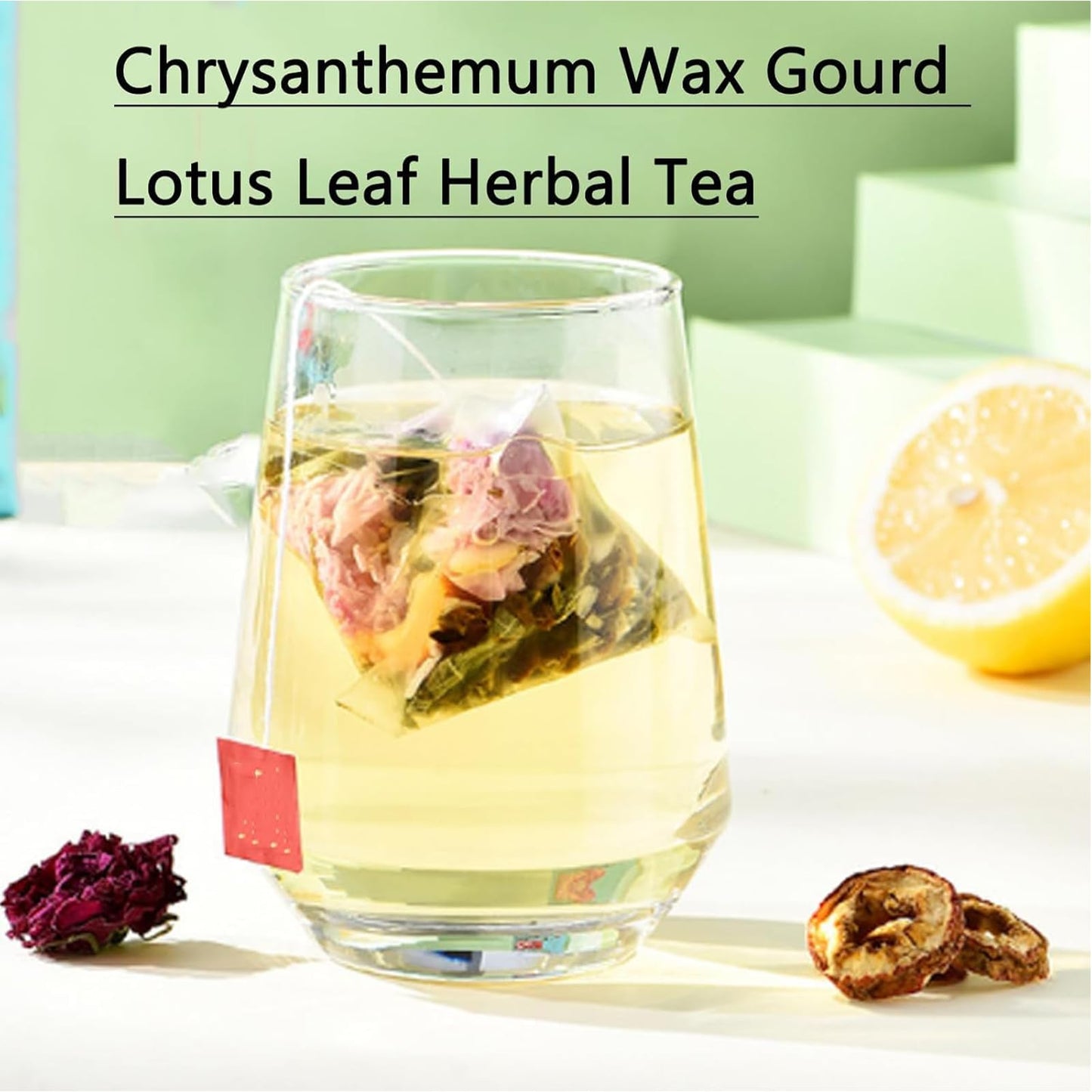 Winter Melon Lotus Leaf Tea,30 Bags Chrysanthemum Tea,Chrysanthemum Winters Melon Lotus Leaf Herbal Teas,Winter Melons,Orange Peel,Cassia Seed,Buckwheat,Hawthorn,Lotu Leafs,Red Rose (1)