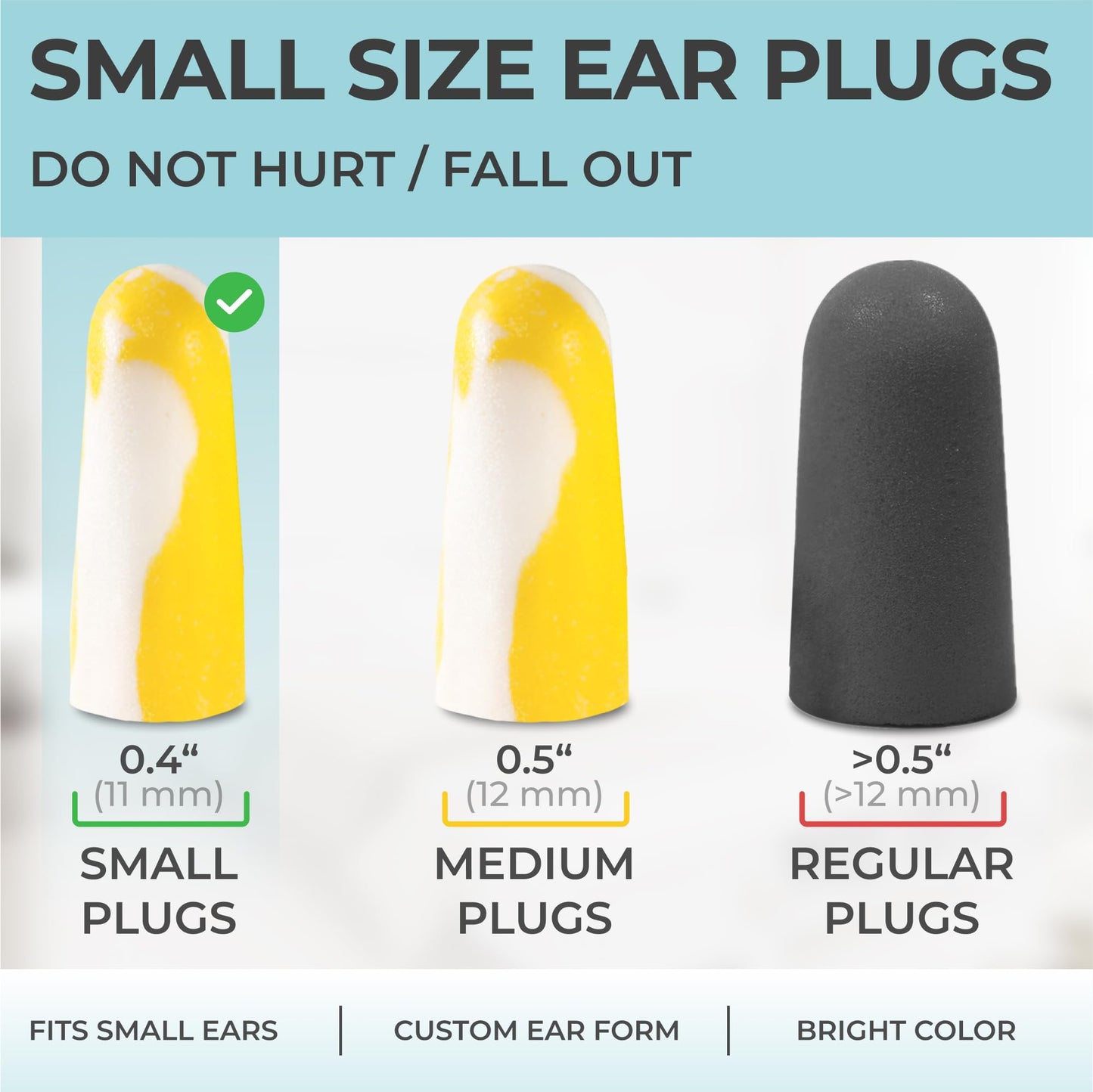 Peace&Quiet PQ Small Ear Plugs for Sleeping - 40 Earplugs for Sleep, Snoring, Small Ear Canals, Noise Cancelling 32 dB, Sound Blocking, for Women and Men