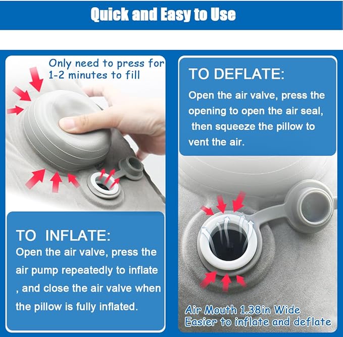 Inflatable Foot Rest for Air Travel,Airplane Travel Foot Rest Adjustable Height,Car/Airplane,Footrest Pillow with Pump for Office,Airplane,Train,Cars,Home