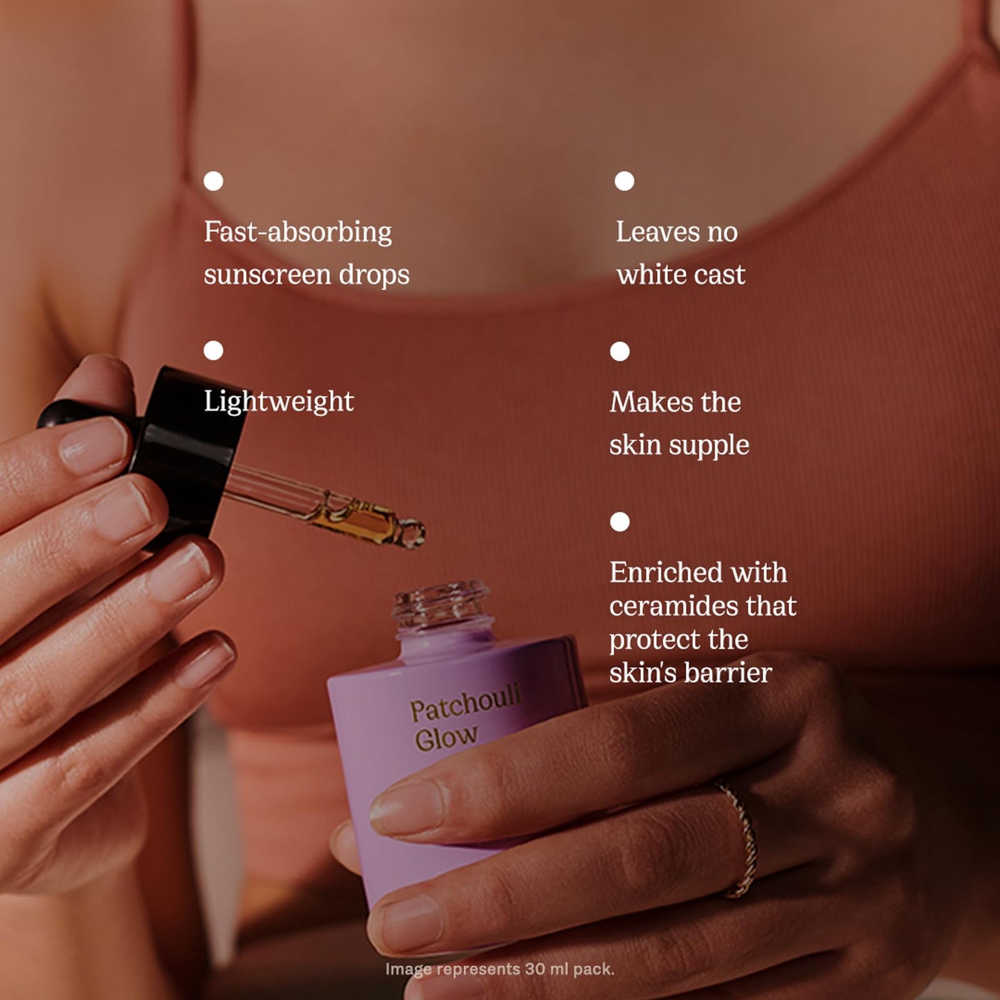 Patchouli Glow Sunscreen Drops SPF 40 PA Plus Mini by 82E for Women - 0.5 oz Sunscreen
