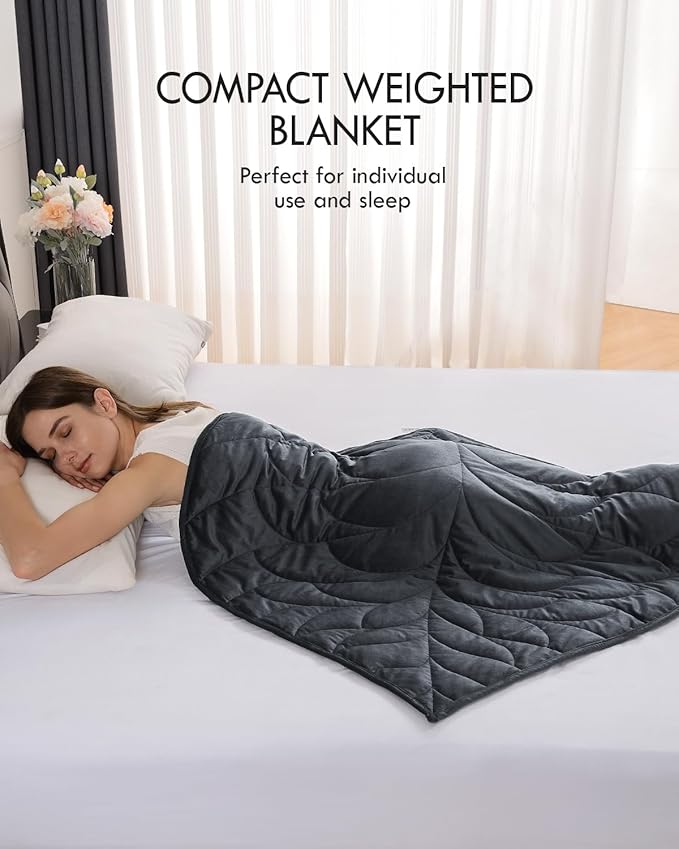 Kaisa Weighted Lap Blanket 5 lbs 41" x 53", Cozy Luxury Crystal Velvet Small Weighted Blanket for Adults, Portable Travel Weighted Blanket for Relaxation, All-Season Blanket, Machine Washable, Gray