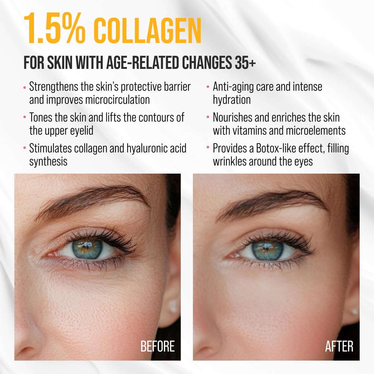 7DAYS Eye Cream with Collagen – Korean Skin Care Under Eye cream Treatment with Cooling Applicator, Anti Aging & Brightening Formula for Puffiness and Fine Lines – 0.6 fl. oz