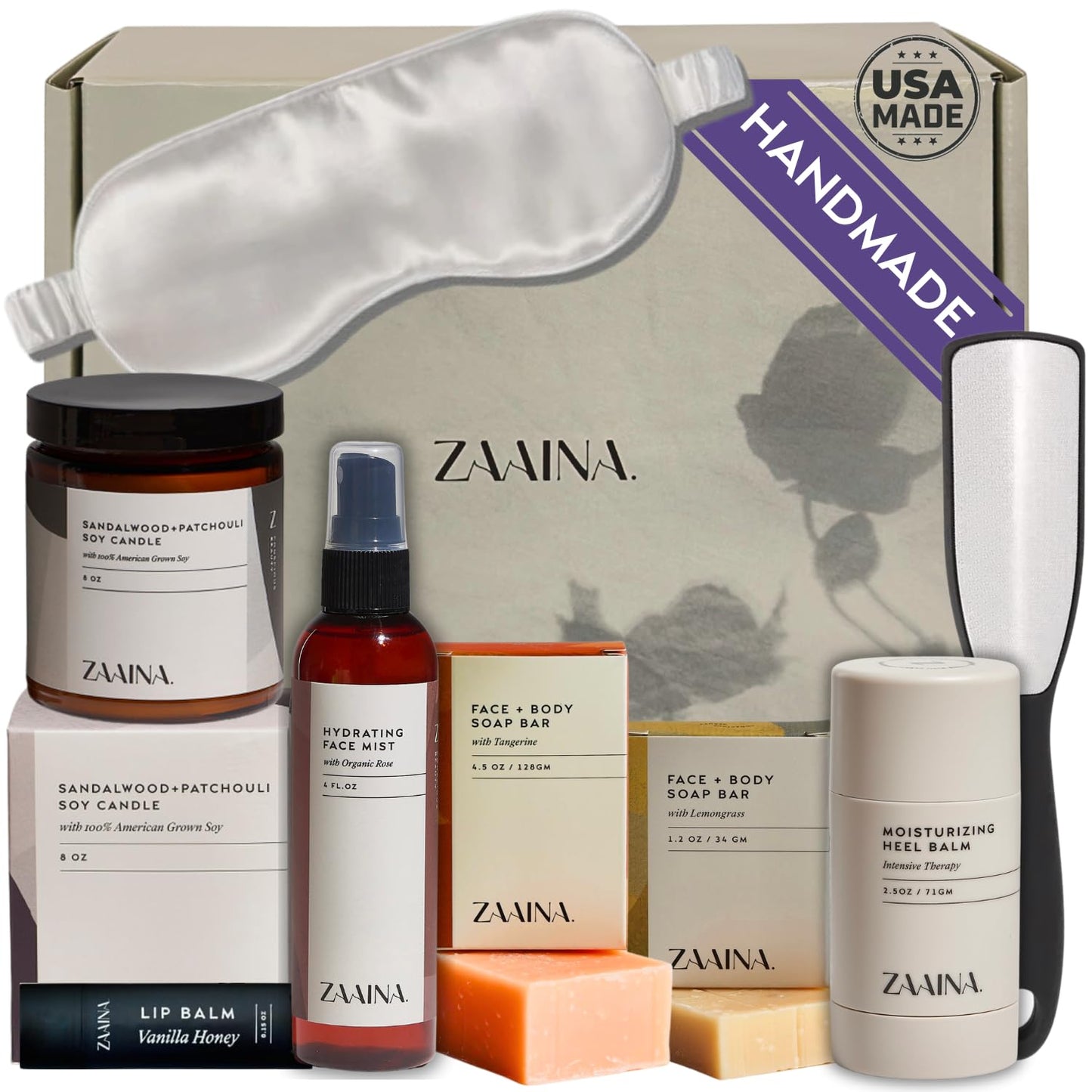ZAAINA Wellness Spa Set for Women - Self Care Gift Basket for Her, Pampering Home Spa Package for Woman, Unique Gift for Mom, Relaxing Birthday Gifts for Women