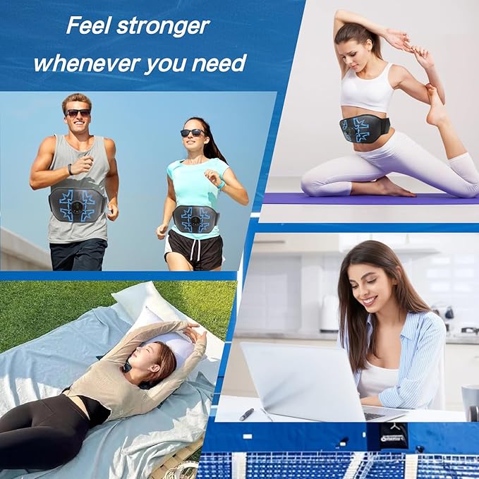 ABS Stimulator Abdominal, MHD TENS EMS Muscle Stimulator for Muscle Conditioning, Ideal for Core Strength and Abs/Arms/Legs Fitness Training at Home or Gym