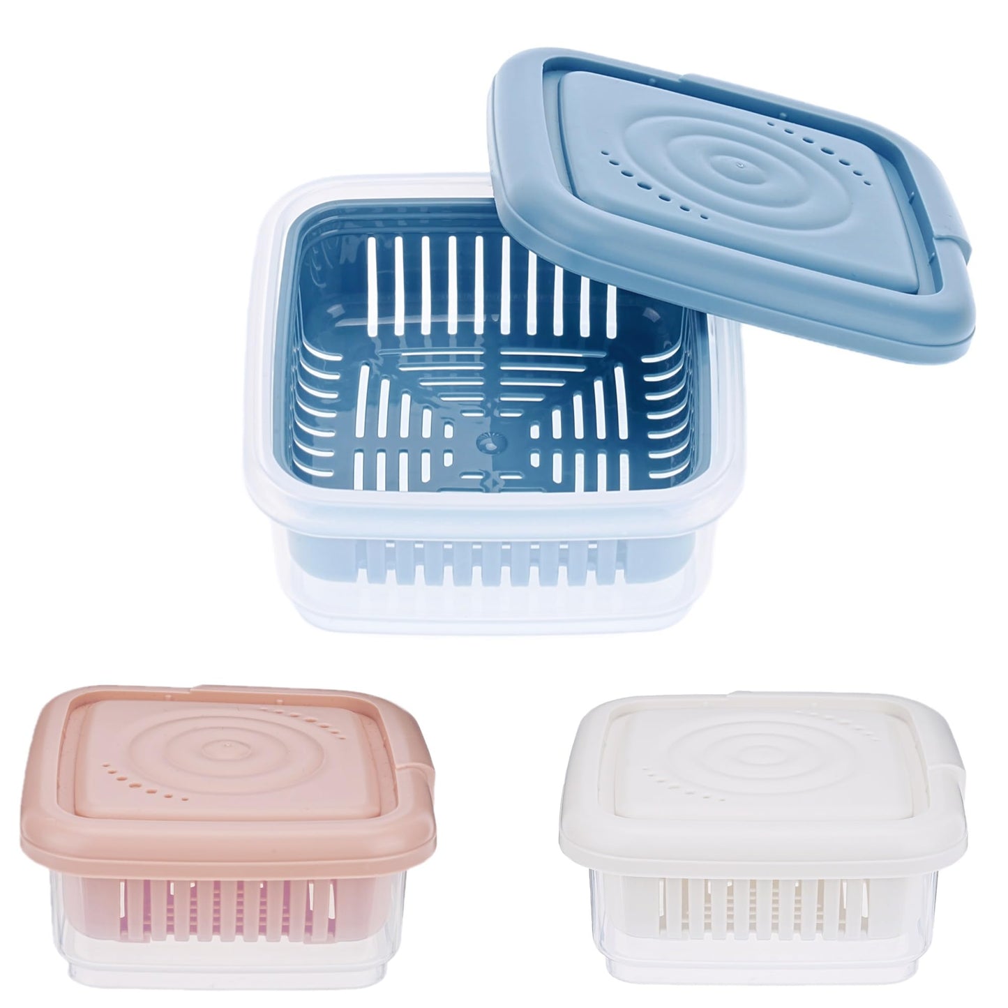 3 Pcs Soap Dish, Square Soap Travel Case with Drainage Layer, for Gym, Bathroom, Traveling, Camping, Soap Bar Shampoo Holder for Shower, 3pcs(Blue+White+Pink)