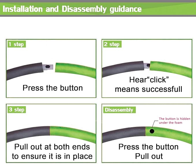 Auoxer Fitness Exercise Weighted Hoops, Lose Weight Fast by Fun Way to Workout, Fat Burning Healthy Model Sports Life, Detachable and Size Adjustable Design