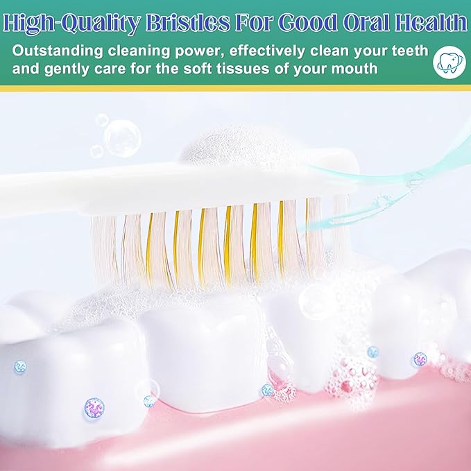 240 Pcs Toothbrush Bulk Disposable, Travel Toothbrushes Pack, Soft Bristle Individually Wrapped and Good Cleaning for Kids, Adult and The Elderly. Suitable for Hotel, Travel, Home, Donated