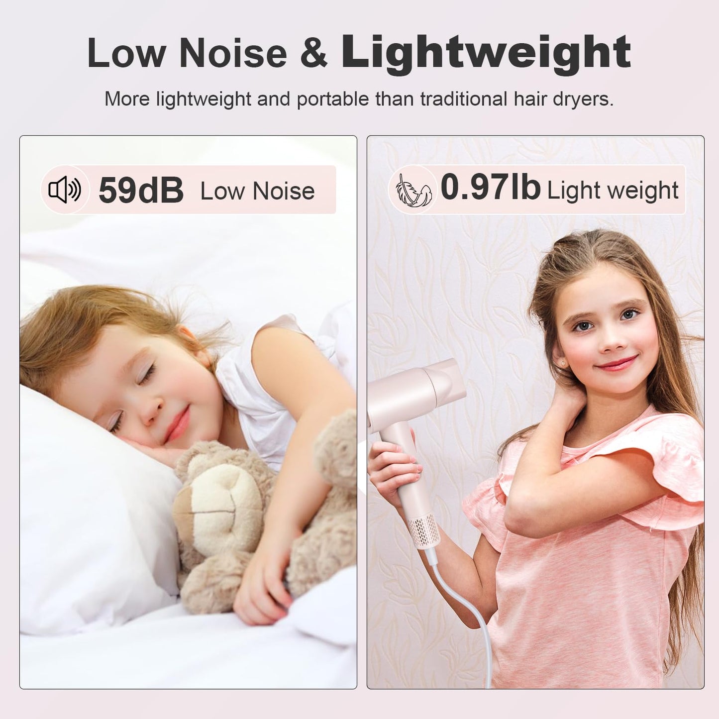 Hair Dryer Blow Dryer,110000 RPM High-Speed Brushless Motor 200 Millions Negative Ionic Hairdryer for Fast Drying, Supersonic Quiet Hair Dryers for Women Home Travel Salon,Same Features,Better Value