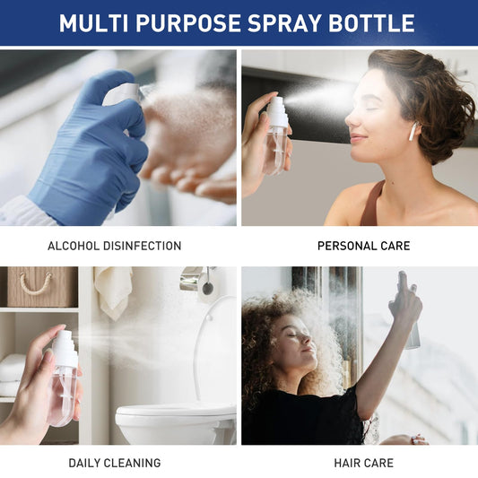 TANSHINE Small Spray Bottles Travel Size 2oz/50ml,Fine Mist Empty Spray Bottle,Reusable Portable Sprayer,Plastic Travel Mini Spray Bottle for Face,Hair Mist,Perfume,Toners,Cleaning,4 Color,4 Pack