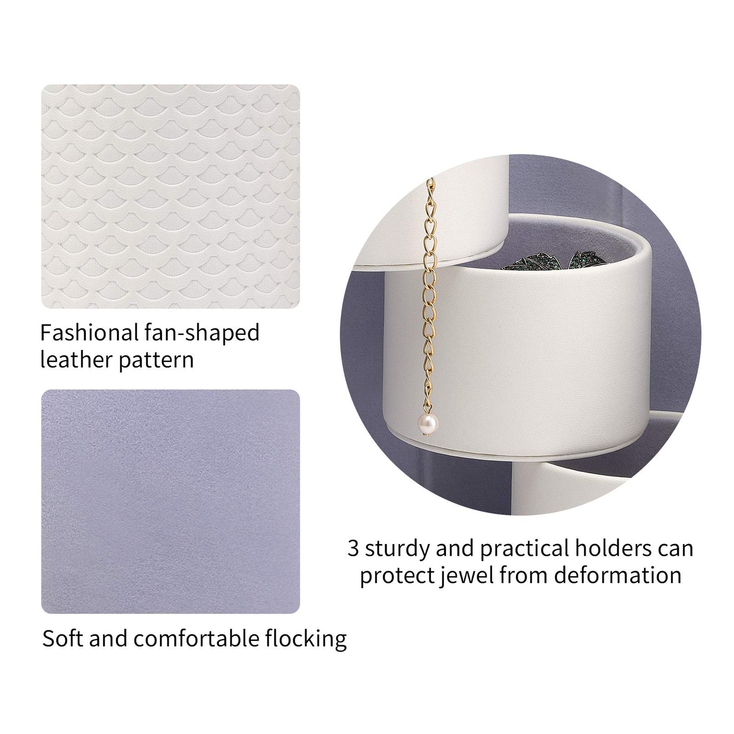 Vlando Wedding Gifts for Women, Travle Jewelry Organizer, Bridal Shower Gifts, Bridesmaid Gifts for Bride, Bridesmaid Proposal, Wedding Gifts, Travel Jewelry Case - White