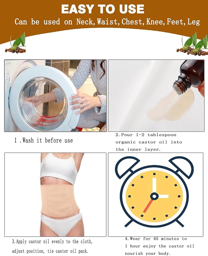 9-Piece Organic Cotton Body Wrap Kit - Multi-Size Thermal Packs for Neck, Back, Knees & Feet (Castor Oil Compatible) - Reusable Soothing Relief Set 2025