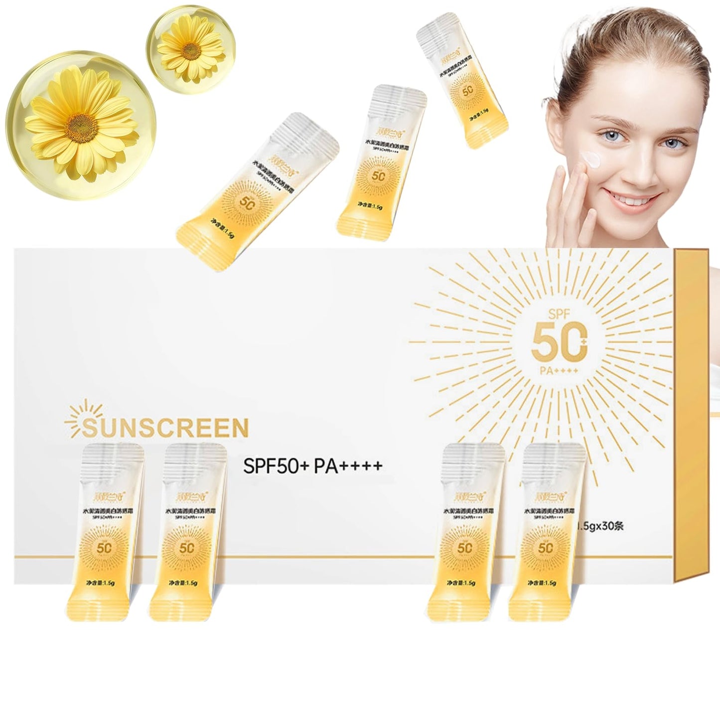 30PCS Mini Sunscreen Tubes | SPF50+ PA++++ Sunblock Sticks | Travel Size sunblock Bulk for Face & Body | Portable Sunscreen for Outdoor, Travel & Daily Use | 1.59 Oz