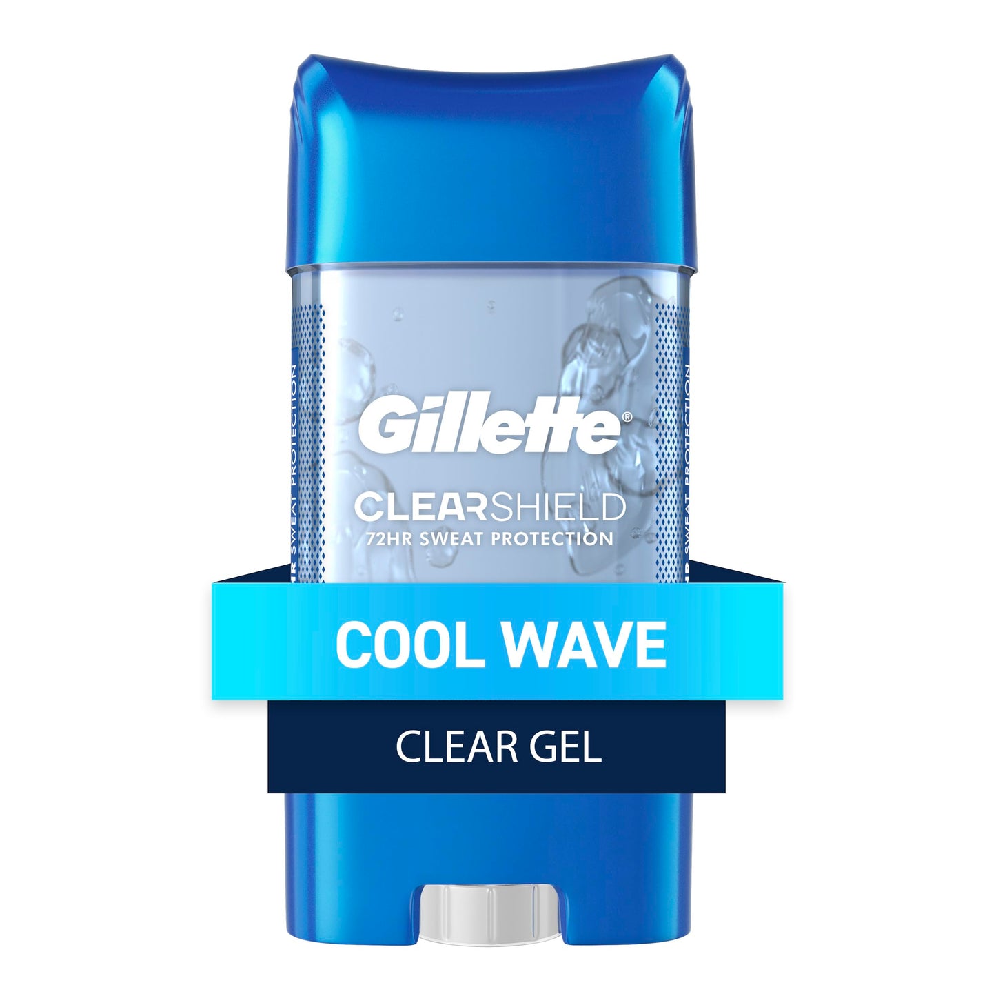 Gillette Antiperspirant and Deodorant for Men, 72hr Sweat & Odor Protection, Long Lasting Freshness, Anti-White Mark Technology, Clear Gel, Cool Wave Scent, 3.8 oz