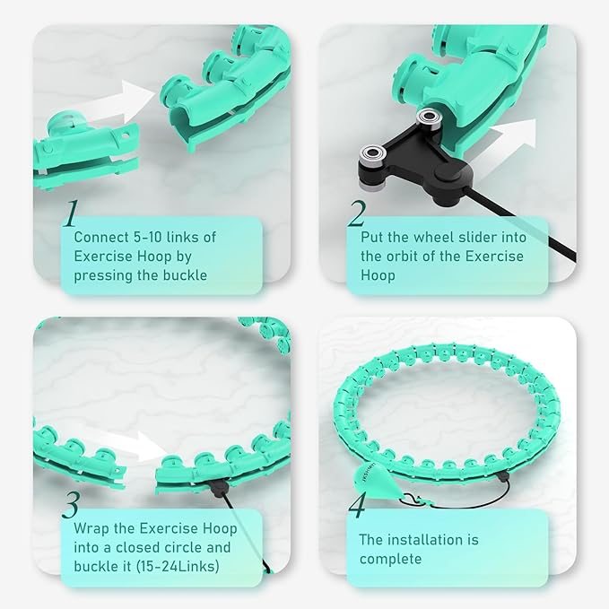 JKSHMYT Weighted Hula Circle Hoops for Adults Weight Loss, Infinity Fit Hoop Plus Size, 30 Detachable Links, Exercise Hoop for Women and Beginners