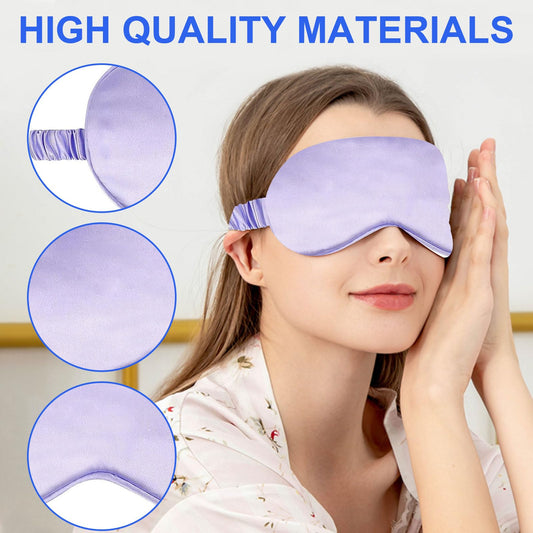 2Pack Silk Sleep Mask,IEKEODI Eye Mask for Sleeping,Elastic Blackout Eye Mask & Blindfold for Full Night's Sleep,Travel and Nap(Purple)