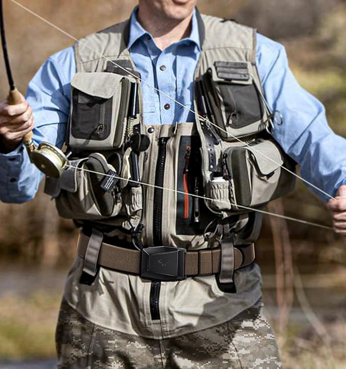 BULLIANT Men Belt 2 Pack,Nylon Web Holster Belt Stretch for Gift Men Outdoor Work Sports Hunting Hiking,Quick Release