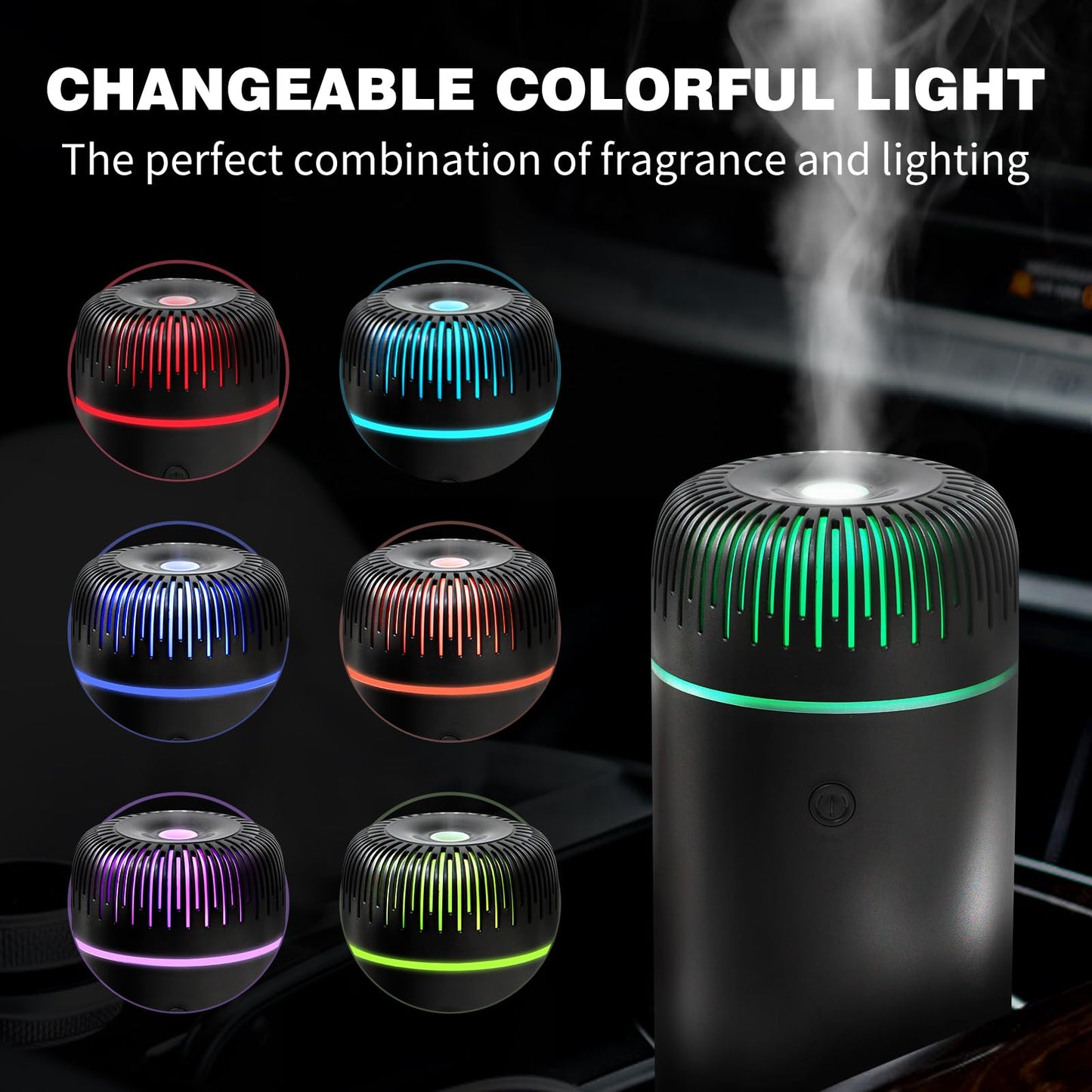 Generic Car Humidifier Aromatherapy Essential Oil Diffuser USB Mist Mini Portable for Car Home Office Bedroom, 100ML, Black