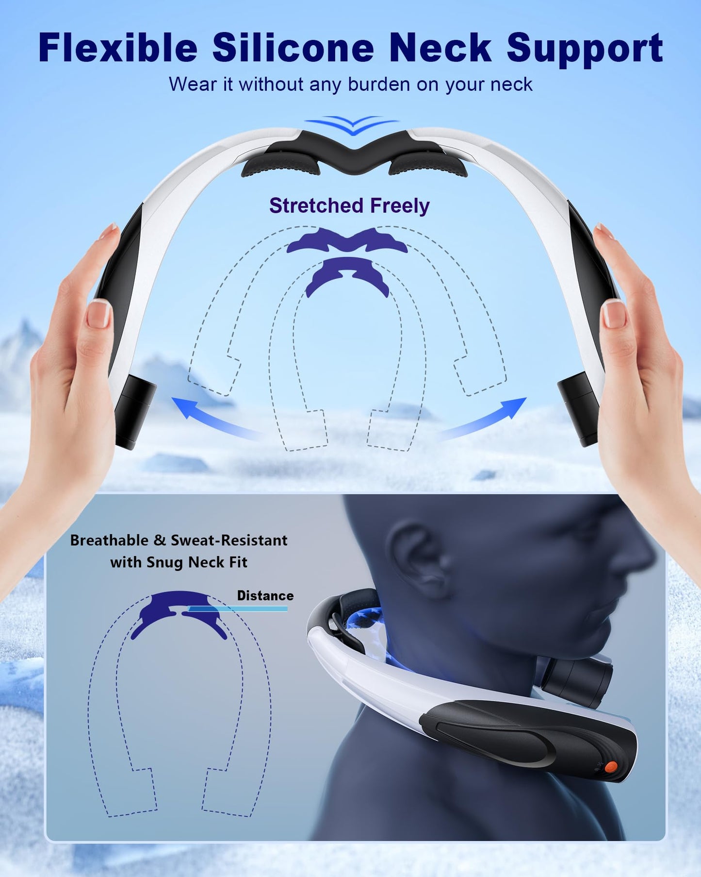 Tenvolti Portable Neck Fan- Hands Free Personal Fan, 6 Speeds 6000mAh Long-Lasting Battery Faster Cooling, USB-C Rechargeable, 360° Airflow, Quiet Gifts for Women Men Office Travel Outdoor