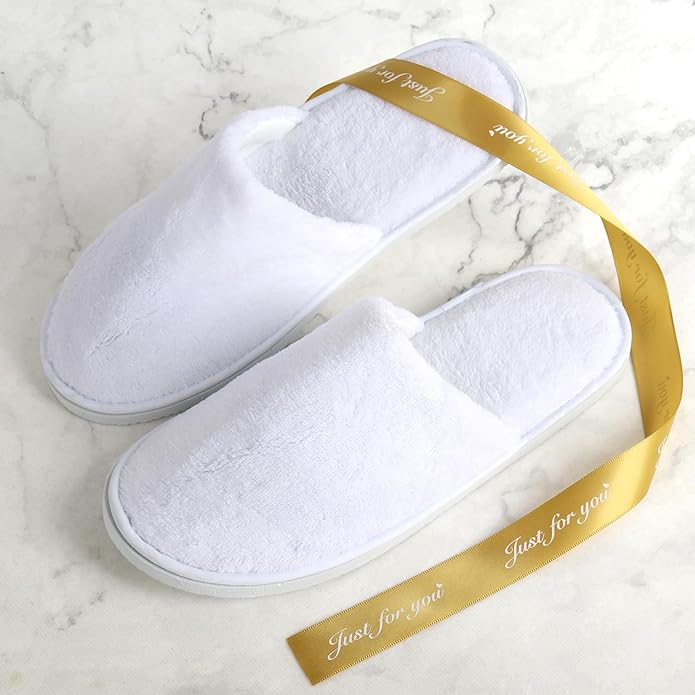 10PCS Unisex Guest Disposable Slippers, SPA Cotton Slipper, Hotel Bath Slippers Disposable, Travel Bulk Guest House Slipper for Shoeless Home, Travel, Hotel or Commercial