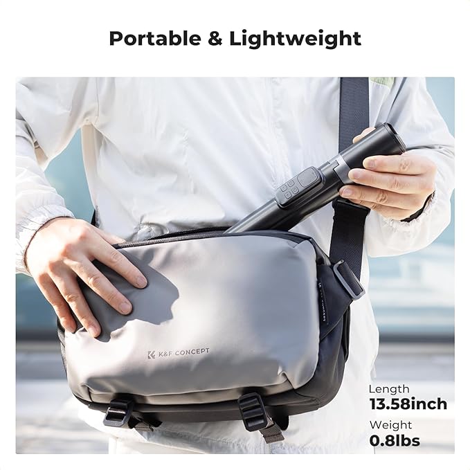 K&F Concept Selfie Stick for iPhone, Auto Open & Close Phone Tripod Stand, 360° Rotatable Selfie Stick with 9 Button Bluetooth Remote, Extendable Automatic Tripod for Cell Phone(Black)