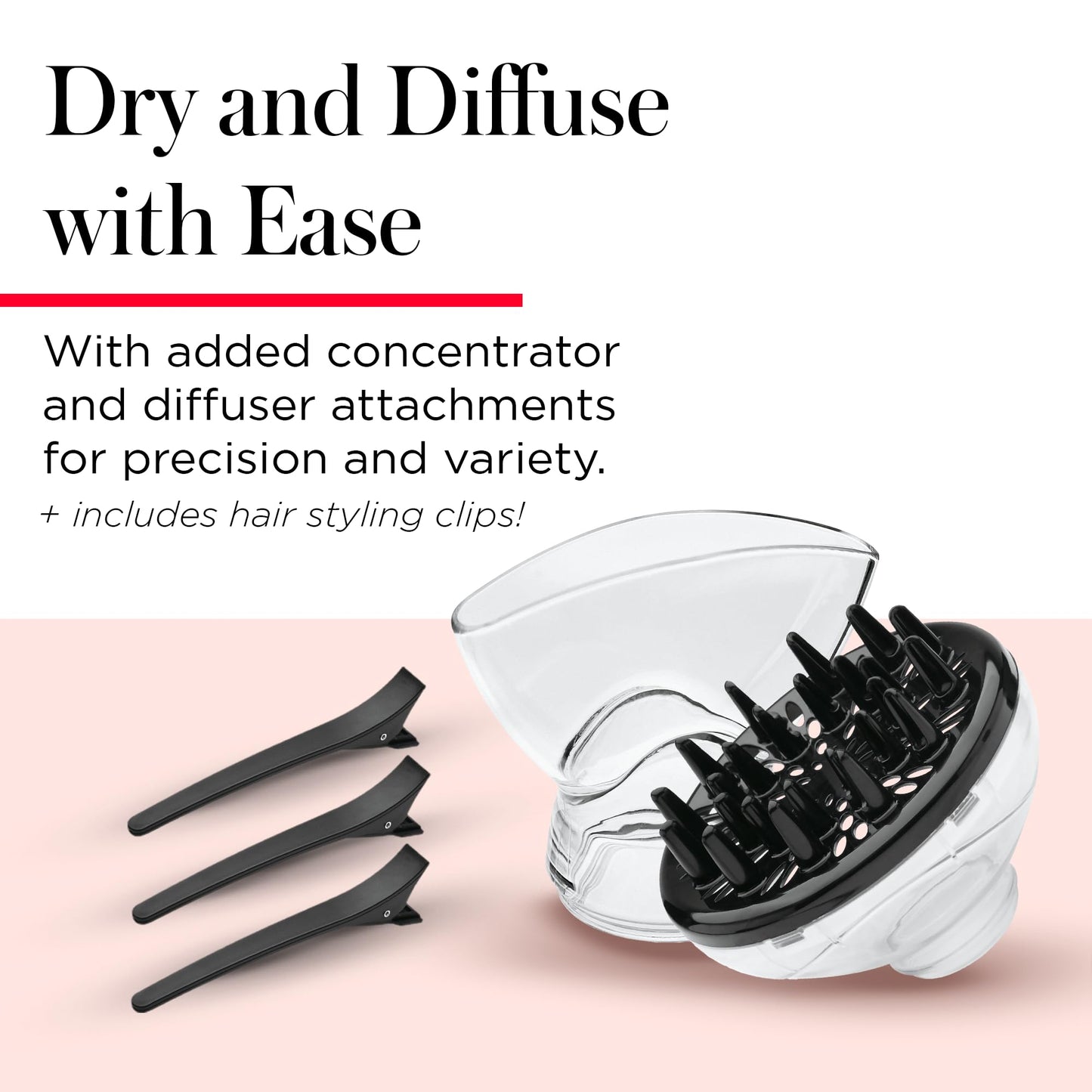 REVLON Infrared Hair Dryer with Diffuser - Ionic Blow Dryer, Diffuser, and Concentrator, Infrared Heat Technology to Prevent Over-Drying for Shiny, Soft Hair with Natural Moisture (White)