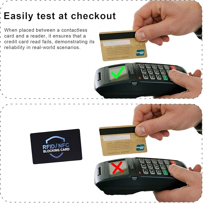 6pcs RFID Blocking Cards, Slim Easy to Use NFC Debit Credit Cards Passport Protector for Men Women Wallets