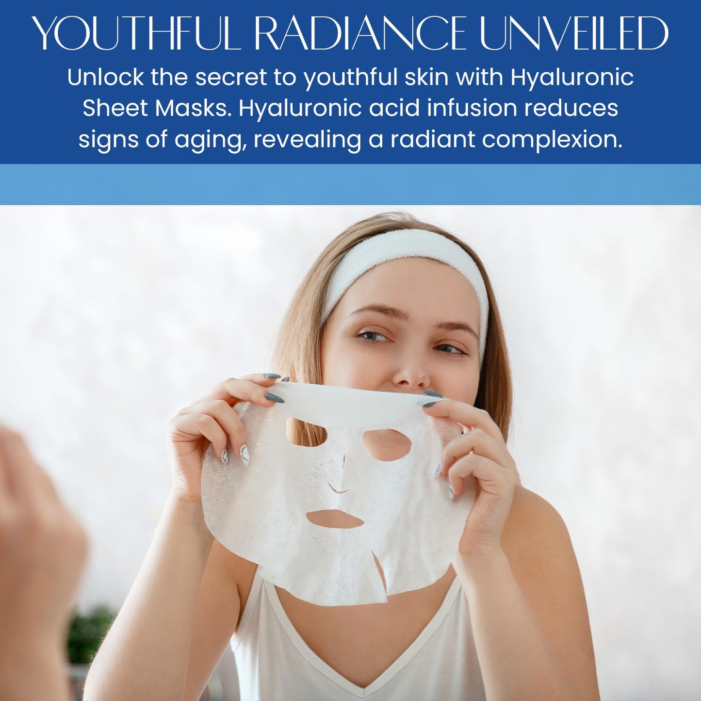 The Beauty Standard Hyaluronic Acid Sheet Face Mask - Skin Firming, Anti-Aging, Moisturizes & Plumps Skin - Dermatologist Tested, Cruelty-Free Korean Skin Care for All Skin Types - 5 Masks (2 Pack)