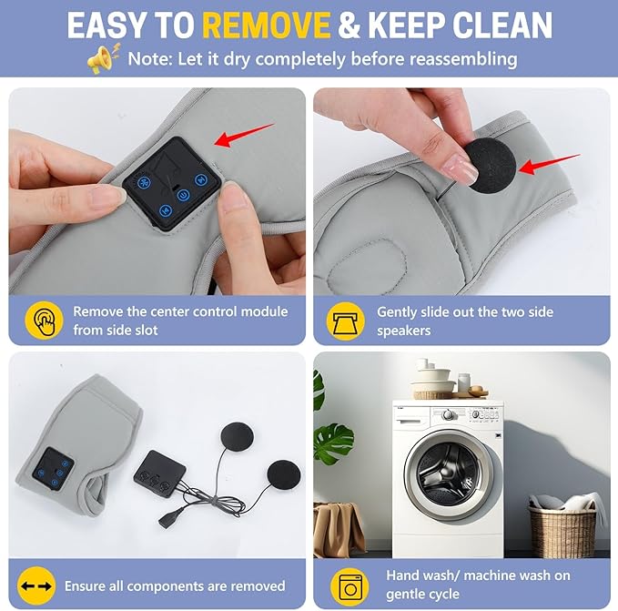 Aurya Sleep Mask with Bluetooth Headphones, 3D Eye Mask for Sleeping, 5.4 Wireless Sleeping Headphones with Ultra-Thin HD Stereo Speaker for Side Sleeper, Office Nap, Air Travel, Meditation