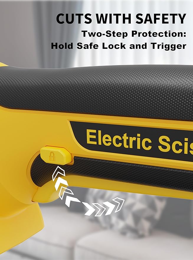 4V 2000mAh Cordless Cardboard Cutter, Electric Box Cutter for Cardboard with 2 Titanium Blades,LED & Safety Lock,Max Cutting1/4",Rotary Cutter for Fabric,Gifts for Men&Women - Lemon Yellow