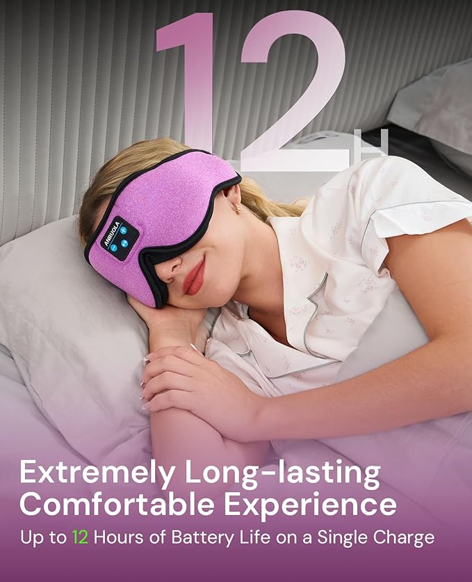 3D Bluetooth Sleep Mask & Wireless Headphones for Side Sleepers, Comfortable Eye Mask for Sleeping, Meditation & Relaxation, Idea Gift for Men Women