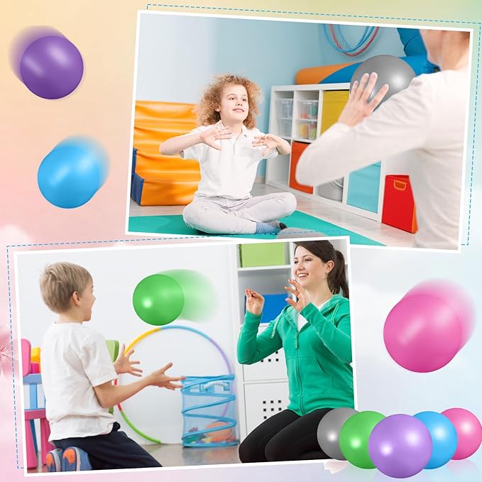 Aoriher 10 Pieces 9 Inch Exercise Pilates Ball Yoga Therapy Core Ball for Yoga Stability Barre Training Stretching Physical Posture Training Gym