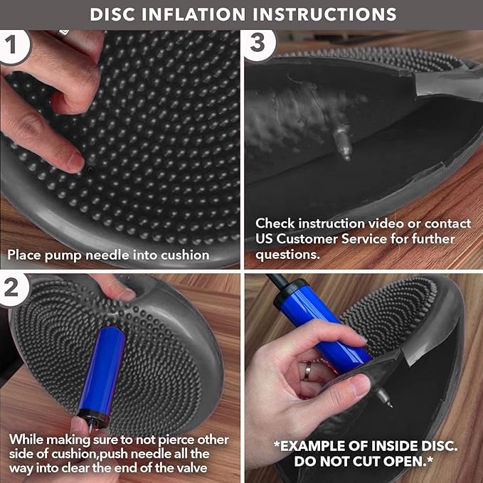 JFIT Inflatable Balance and Stability Disc, Black, 13-Inch