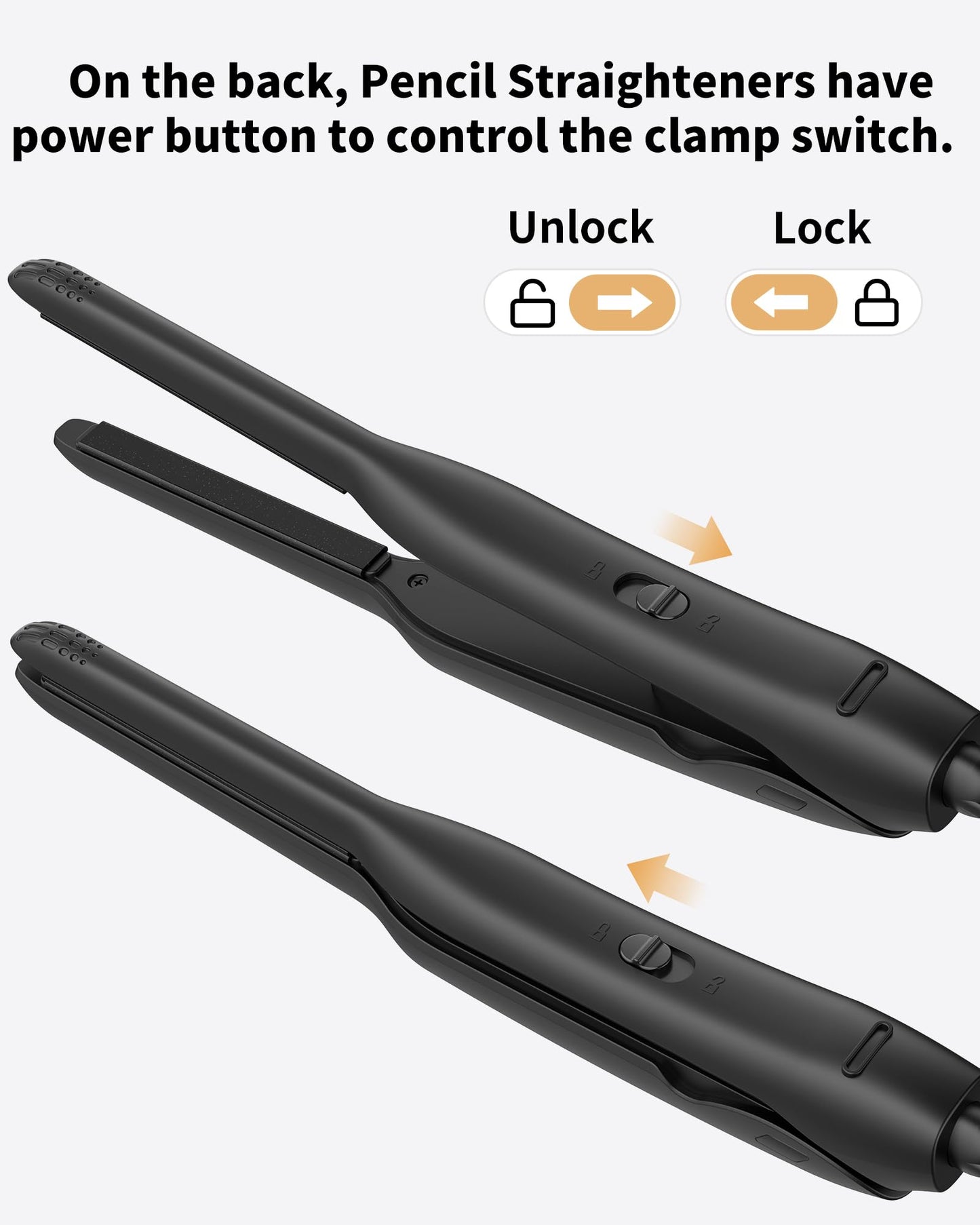 Small Flat Irons for Short Hair, 3/10'' Pencil Flat Iron, Pixie Cut and Bangs, Mini Hair Straightener with LED Display, Tiny Hair Straightener with Temperature Adjustable, Auto Shut Off