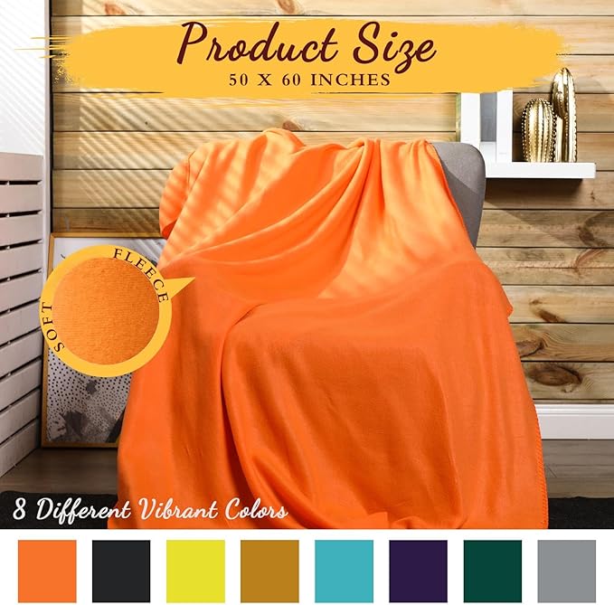 Kinlop 40 Packs Fleece Blanket Bulk 60 x 50 Inch Soft Lightweight Fleece Cozy Blanket Warm Throw Plush Pet Throw for Bed Couch Sofa Home Office Wedding Gifts Travel Camping (Fresh Color)