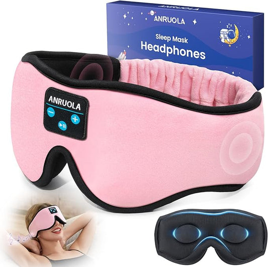 Bluetooth Sleep Mask with Wireless Headphones – Soft 3D Eye Mask for Comfortable Sleep – HD Audio for Men & Women – Adjustable Strap for Travel, Meditation, and Naps