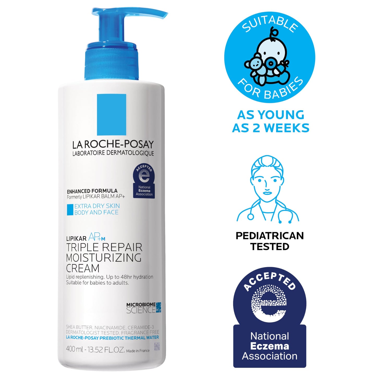 La Roche-Posay Lipikar Skin Care Set, Triple Repair Moisturizing Cream & Foaming Cleansing Oil, Body Lotion & Cleanser Formulated with Shea Butter, Long Lasitng Hydration, Fragrance Free