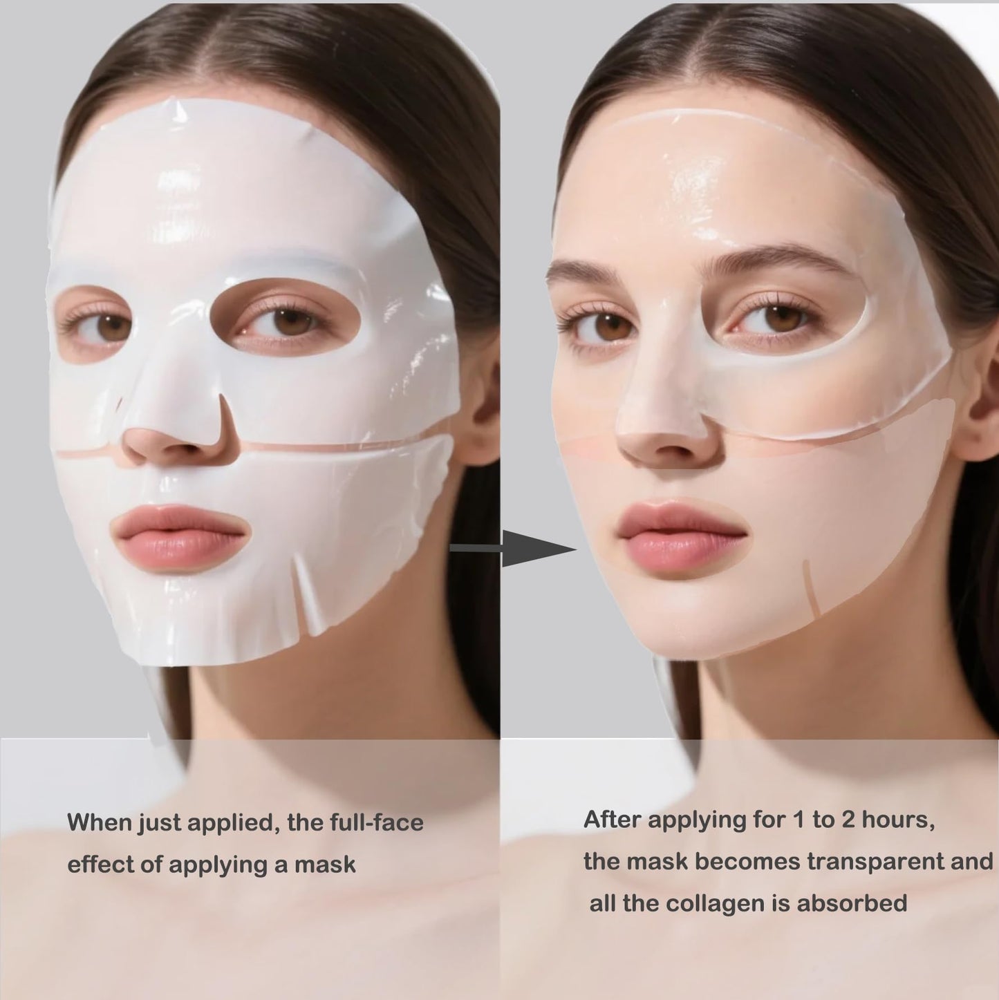 ONMYLOVIN 5 Pack Deep Collagen Face Mask, Bio-Collagen Korean Overnight Hydrogel Mask, Anti Wrinkle Firming Lifting Korean Collagen Films for Improve Skin Elasticity, Firming And Moisturizing