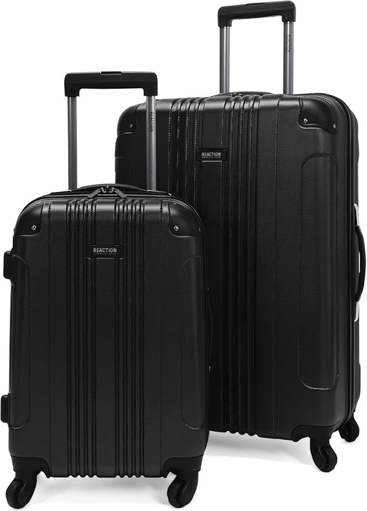 Kenneth Cole REACTION Out of Bounds Lightweight Hardshell 4-Wheel Spinner Luggage, Midnight Black, 2-Piece Set (20" & 28")