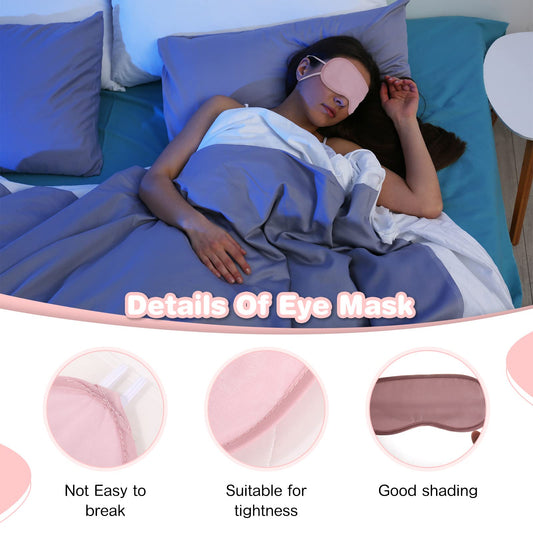 Silkfly 100 Pieces Silk Sleep Eye Mask Bulk Christmas Eye Cover Gifts Blindfold with Adjustable Elastic Strap Sleeping Night Mask for Women Comfortable Travel Sleep(Pink)