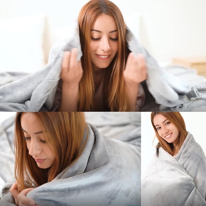 JIAHANNHA Fleece Blanket Twin Size Grey 60 by 80 Inches Throw Blankets for Couch Sofa Bed 280GSM,Super Soft Cozy and Luxury Bed Blanket for All Season