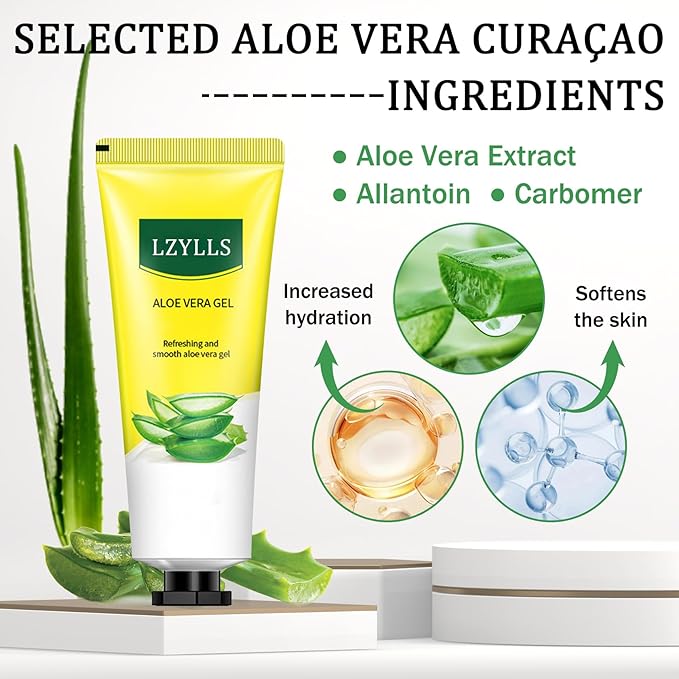 Aloe Vera Gel for Sunburn Relief,Hydrating Travel Size Aloe Vera Gel for Face,Moisturizing Sunburn Relief After Sun Lotion,Fast Absorbing,Non-Sticky Cooling After Sun Lotion Face Moisturizer (F)