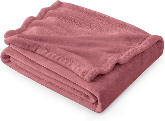 Bedsure GentleSoft Fleece Throw Blanket for Couch Rose Pink - Lightweight Plush Fuzzy Cozy Soft Blankets and Throws for Sofa, 50x60 inches
