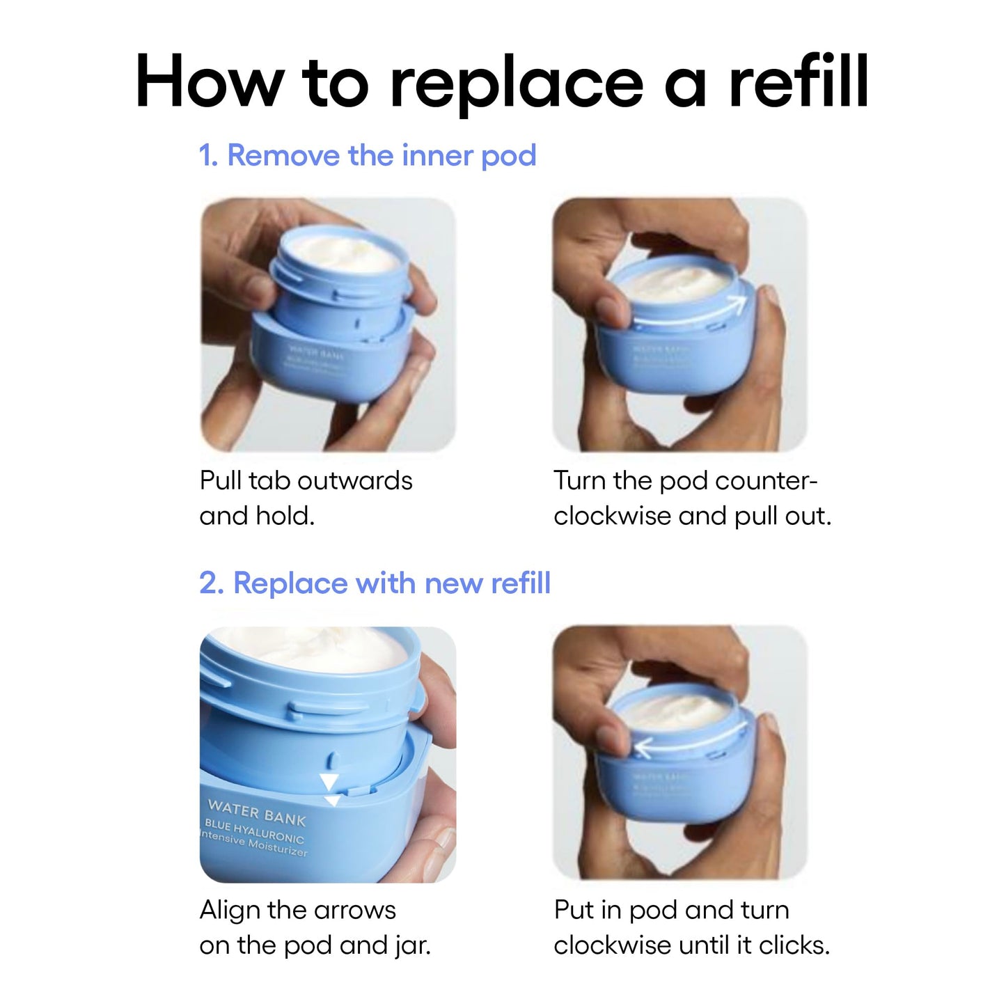 LANEIGE Water Bank Blue Hyaluronic Intensive Moisturizer Mini: Hydrating Face Cream for Very Dry Skin with Squalane & Peptide for Skin Barrier Support, Dermatologist-Tested